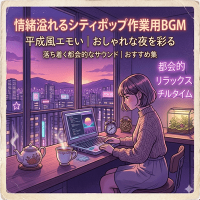 Emotional City Pop Work BGM Heiseifue Emoi Relax Chill Time Stylish Night Calming Urban Sound Collection Front Cover