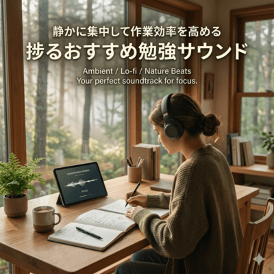静かに集中して作業効率を高める捗るおすすめ勉強サウンドのジャケット写真