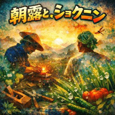 朝露と、ショクニンのジャケット写真