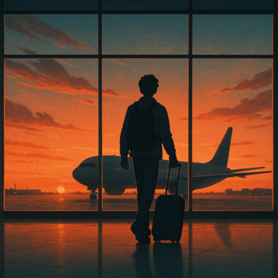 Departing at the airport Front Cover