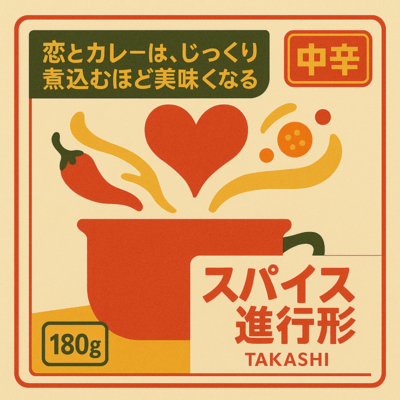 Spicy Present Tense -Love and Curry Taste Better When Slowly Simmered- Front Cover