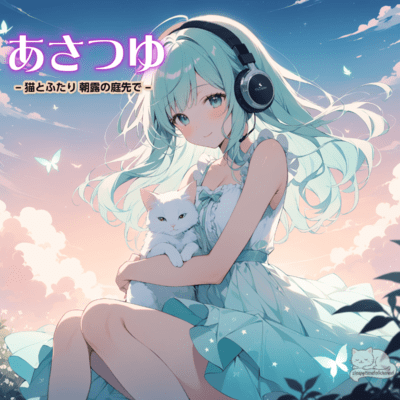 With the Cat - In the Dew -Kissed Garden - Front Cover