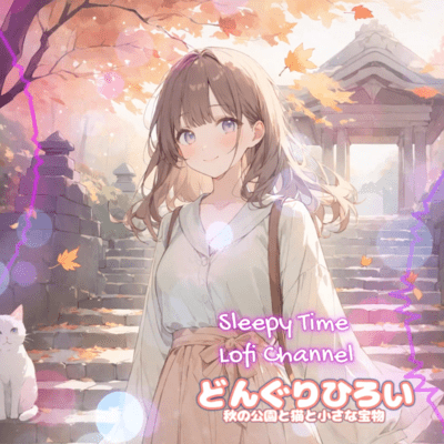 Donguri Hiroi Acorn Gathering in an Autumn Park with a Cat Front Cover