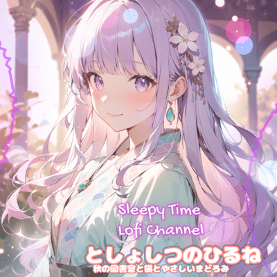 Toshoshitsu no Hirune Gentle Autumn Library Nap with a Cat Front Cover