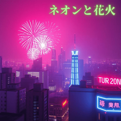 Neon and Fireworks Front Cover