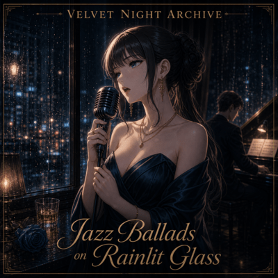 Jazz Ballads on Rainlit Glass Front Cover