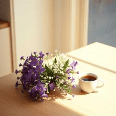 Bouquet and Coffee Front Cover