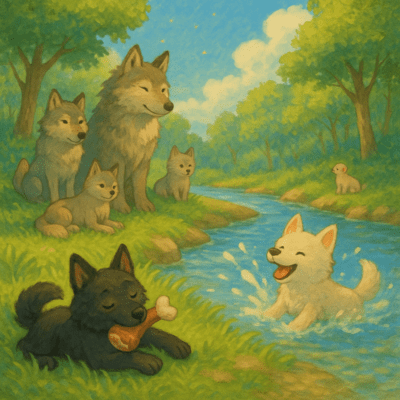 Wolfdogs' Gentle Summer Vacation Front Cover