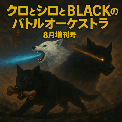 クロとシロとBLACKのバトルオーケストラ 8月増刊号のジャケット写真