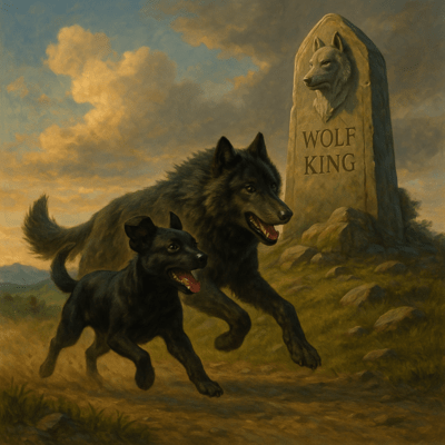 Kuroi Wanko and BLACK WOLF's Race Legend - To the Wolf King Monument Front Cover