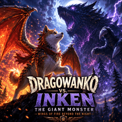 Dragowanko vs. Inken the Giant Monster: Wings of Fire Beyond the Night Front Cover