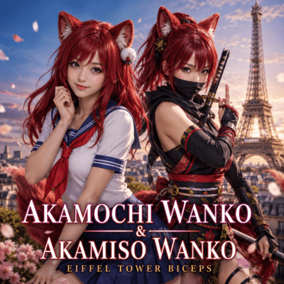 Akamochi Wanko and Akamiso Wanko: Eiffel Tower Biceps Front Cover