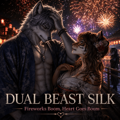 "Dual Beast Silk: Fireworks Boom, Heart Goes Boom" Front Cover