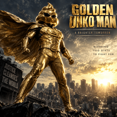 Golden Unko Man: Justice Shines in Gold Front Cover