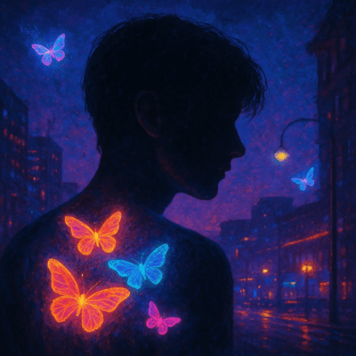 Neon Butterflies Under My Skin Front Cover