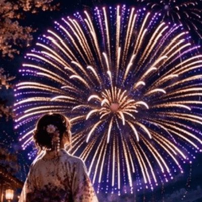 Fireworks in the Night Sky Front Cover