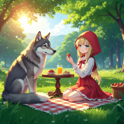 Little Red Riding Hood and a wolf Front Cover