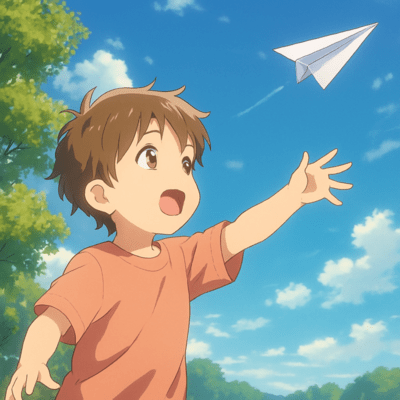 Paper airplane trajectory Front Cover