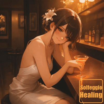 Dreamy Cafe Serenade - Embracing transformative Solfeggio tones Front Cover