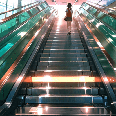 On an endless escalator Front Cover