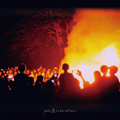 At a busy intersection after the festival Front Cover