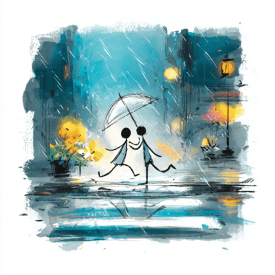 Rainy Citypopping shower Front Cover