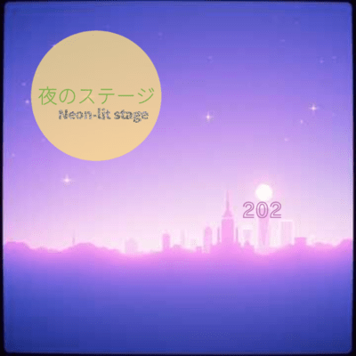Neon-lit stage Front Cover