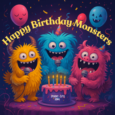 Happy Birthday Monsters - Spooky Cute Song - Front Cover
