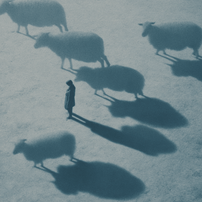 flock of sheep Front Cover