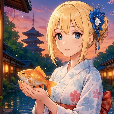 Sunset with Goldfish Front Cover