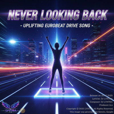 Never Looking Back- Uplifting Eurobeat Drive Song Front Cover