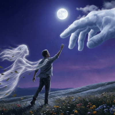 Hands touching the sky Front Cover