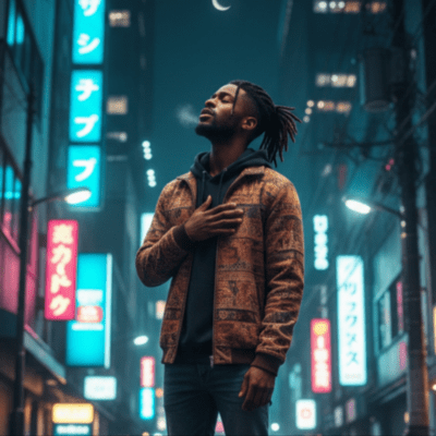 Loneliness in the city at night Front Cover