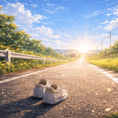 The soles of worn-out sneakers Front Cover