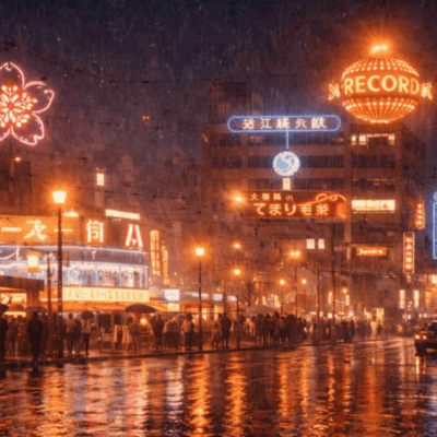 Ginza bajo la lluvia Front Cover
