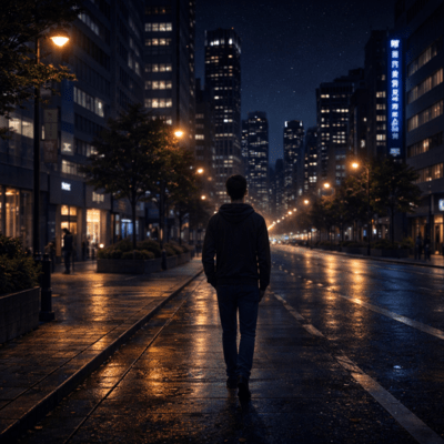 A lonely night walk Front Cover