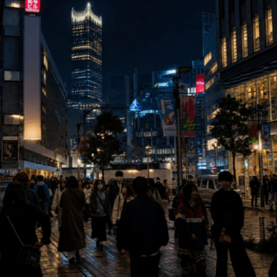 The city continues into the night Front Cover