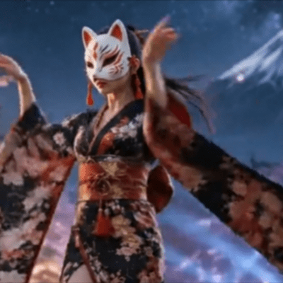 A cherry blossom fox dancing over Mount Fuji Front Cover