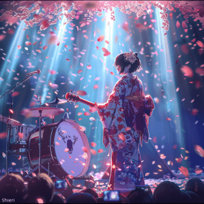 Cherry blossoms dance on the momentary stage Front Cover