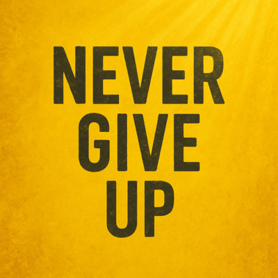 Never give upのジャケット写真