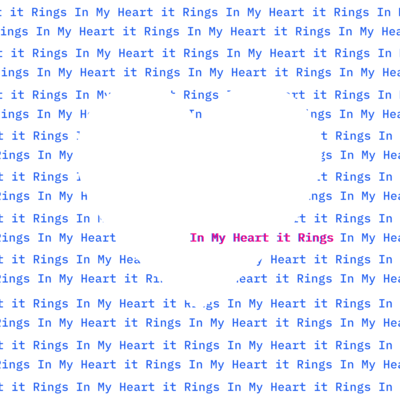 In My Heart it Rings Front Cover