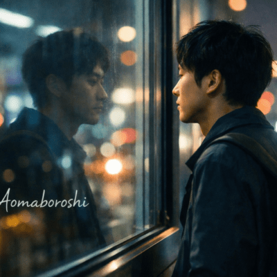 窓に映る自分と、少し変わった今日のジャケット写真