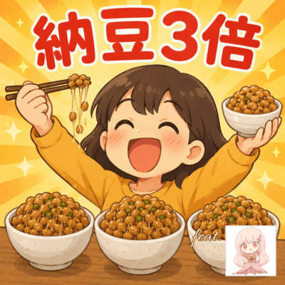 Three times the natto (feat. tsukita sana) Front Cover