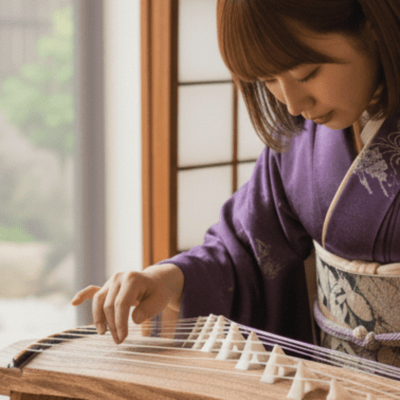 Swaying emotions ride the sound of the koto - a story unfolds like a drama in music Front Cover
