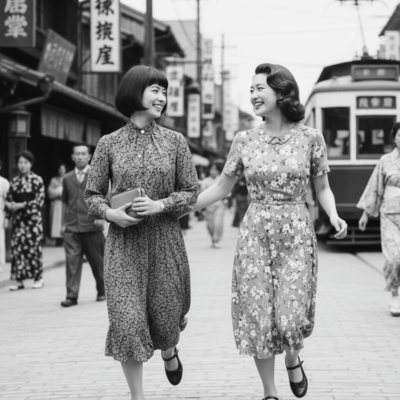 Intense, Fast Jazz Piano BGM in a Retro Showa-Era Monochrome World Front Cover