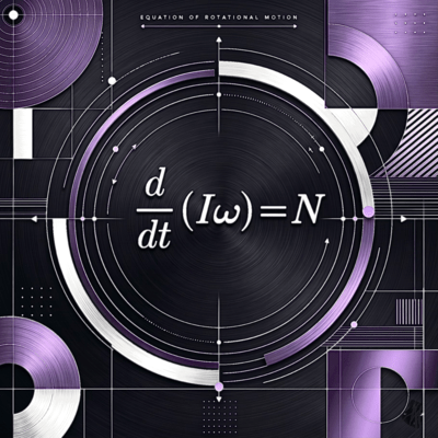 Equation of Rotational Motion (d/dt (Iω) = N) Front Cover