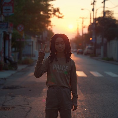 Peace Sign with a Tired Smile Front Cover