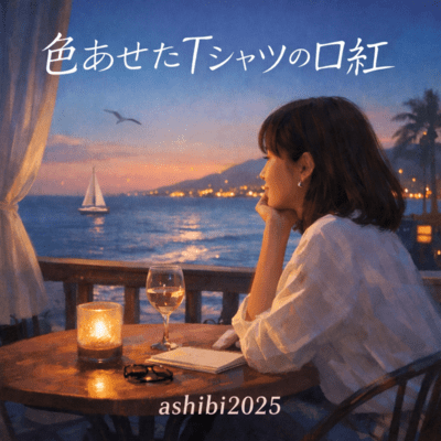 色あせたTシャツの口紅のジャケット写真