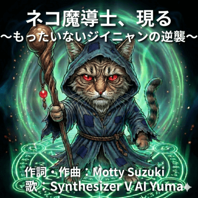 The Cat Wizard Appears: Revenge of the "Mottainai" Grandpa Cat (feat. Synthesizer V AI Yuma) Front Cover