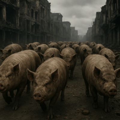 The pigs march Front Cover